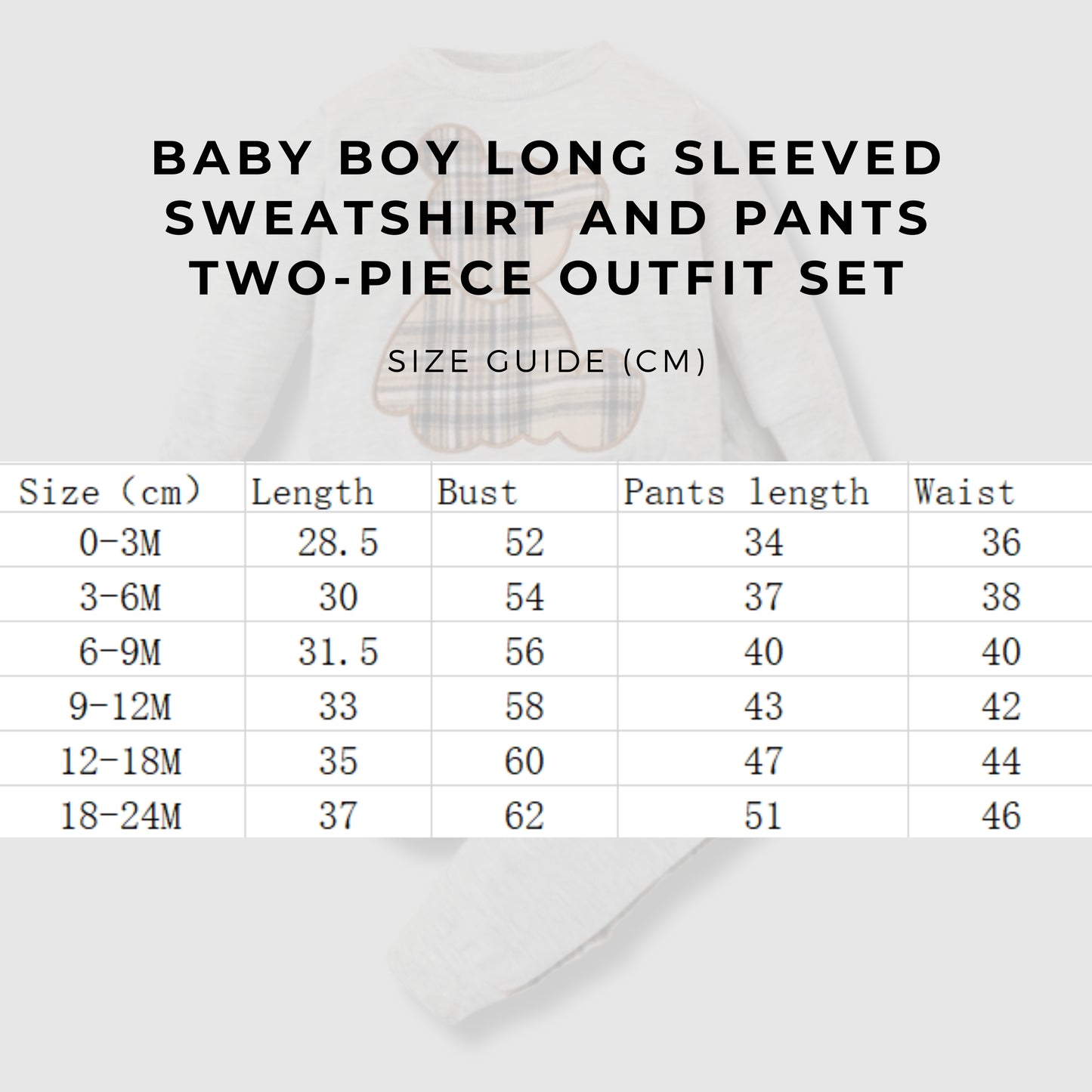 Baby Boy Long Sleeved Sweatshirt and Pants Two-piece Outfit Set - ChoreGirl