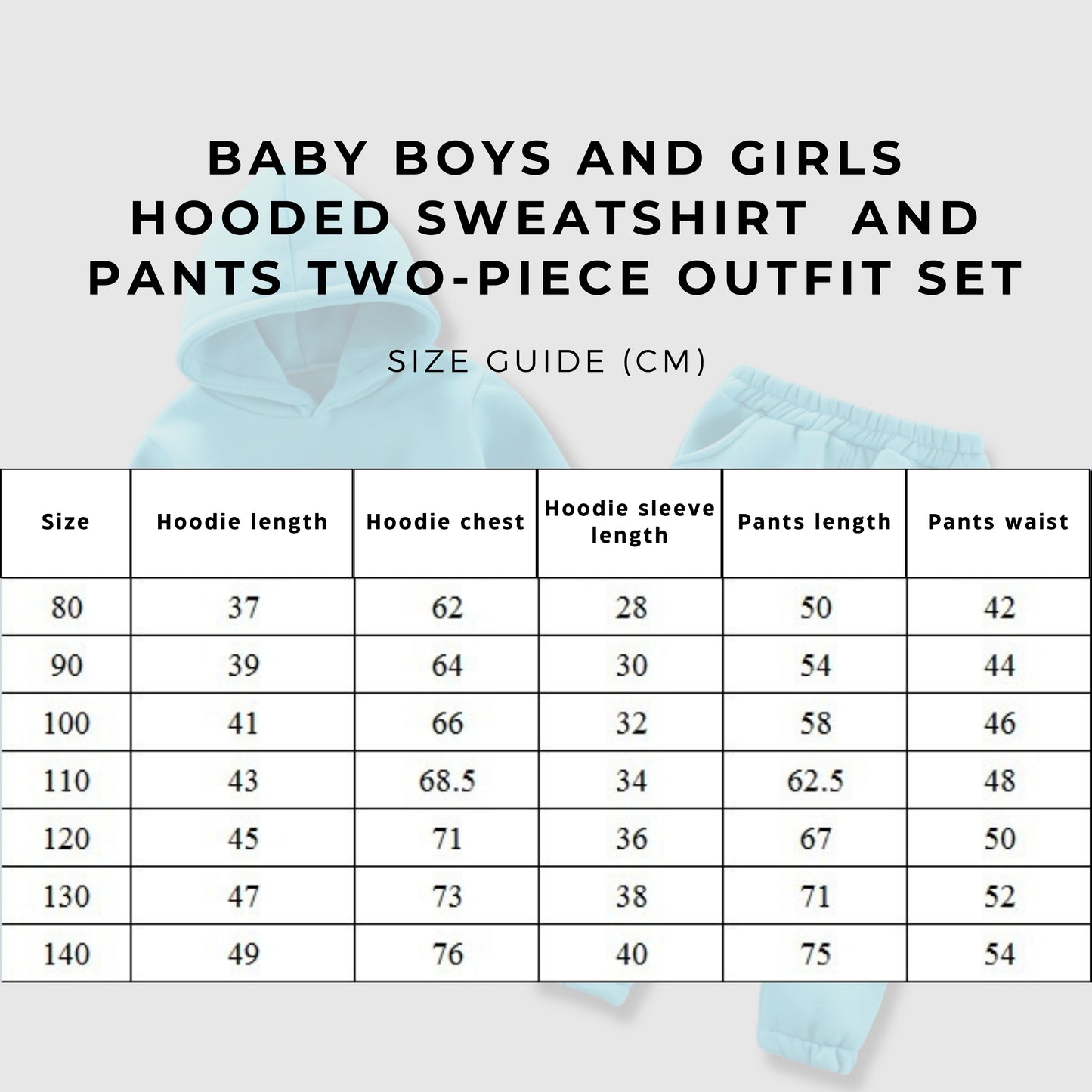 Baby Boys and Girls Hooded Sweatshirt and Pants Two-piece Outfit Set - ChoreGirl