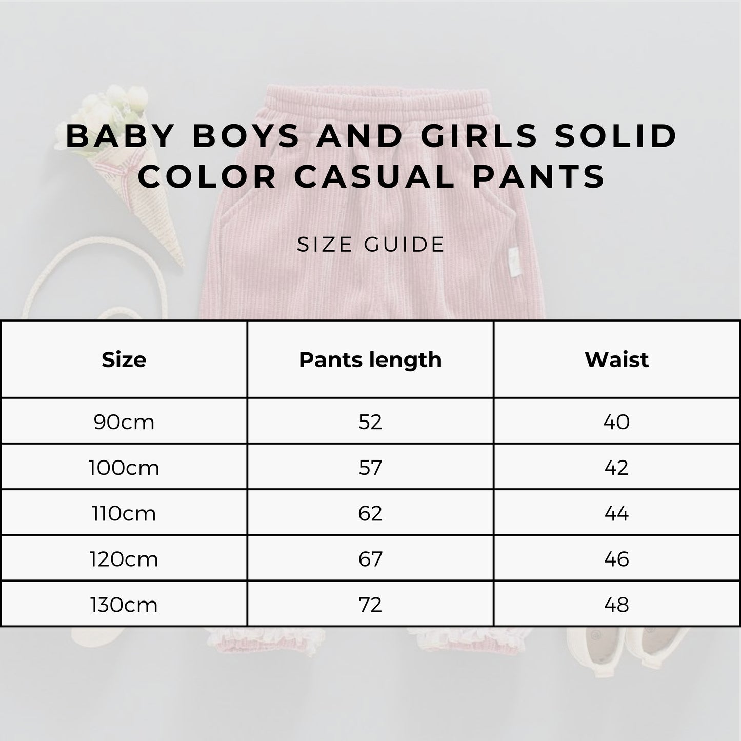 Baby Boys and Girls Solid Color Casual Pants - ChoreGirl