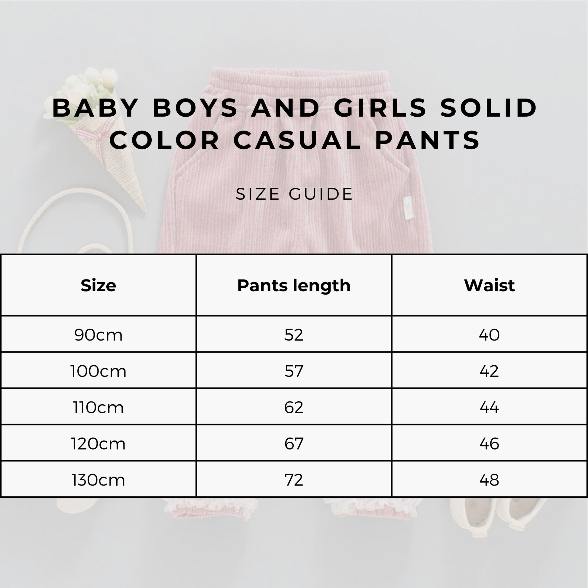 Baby Boys and Girls Solid Color Casual Pants - ChoreGirl