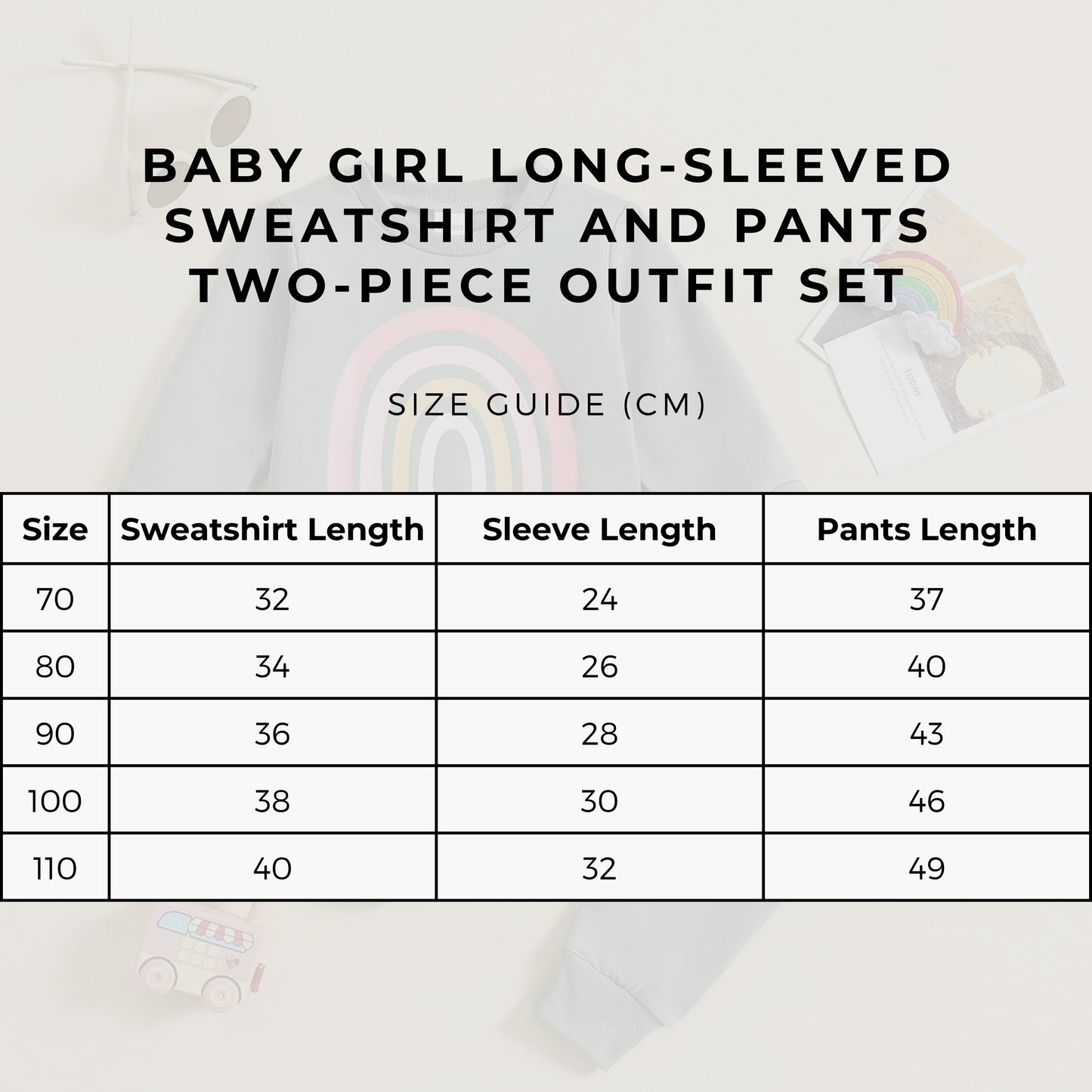 Baby Girl Long-sleeved Sweatshirt and Pants Two-piece Outfit Set - ChoreGirl