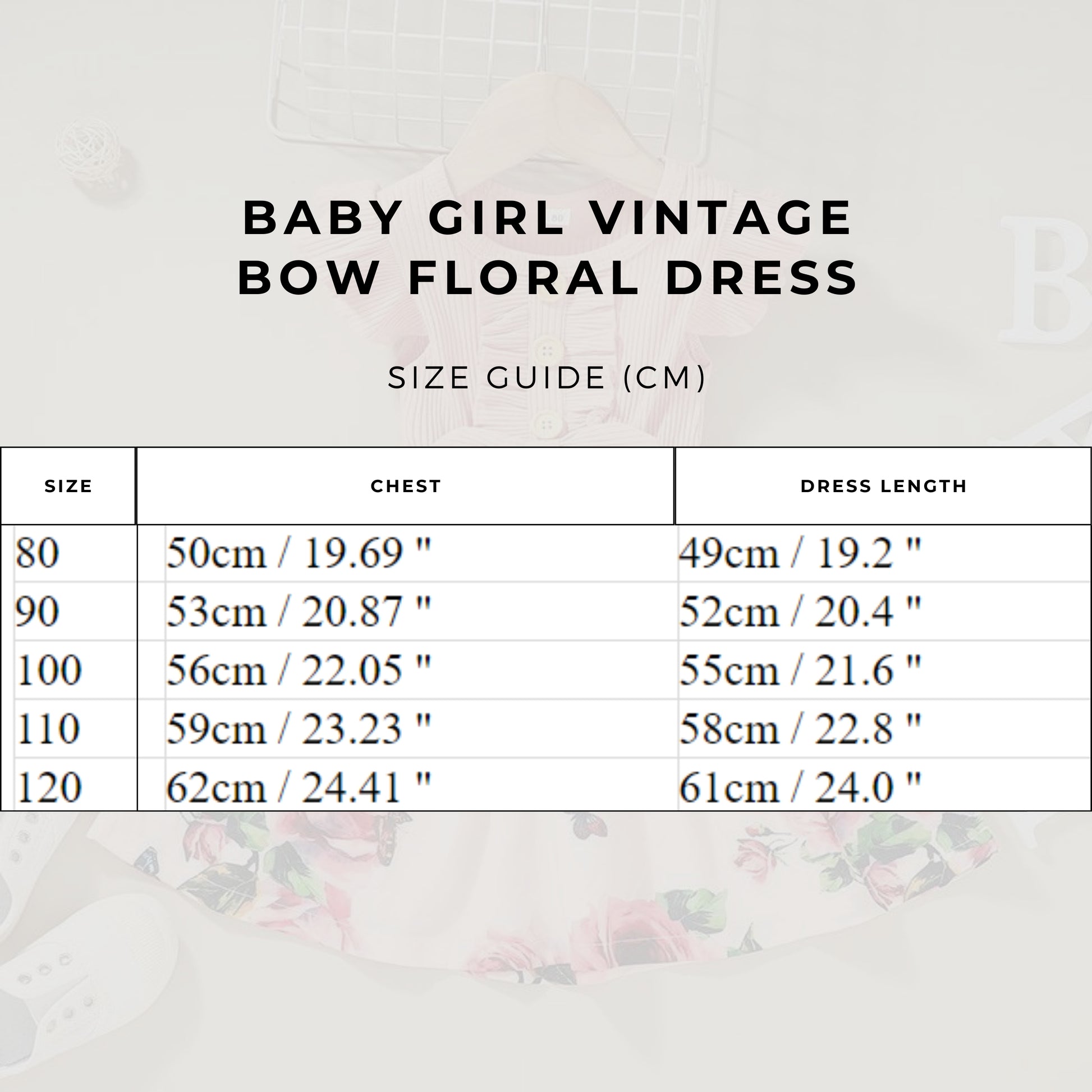 Baby Girl Vintage Bow Floral Dress - ChoreGirl