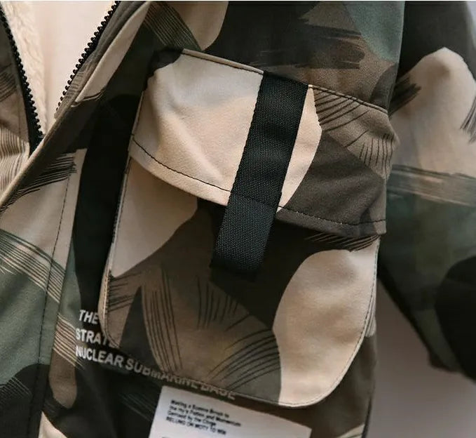 Boy Foreign-style Baby Winter Camouflage Padded Jacket - ChoreGirl