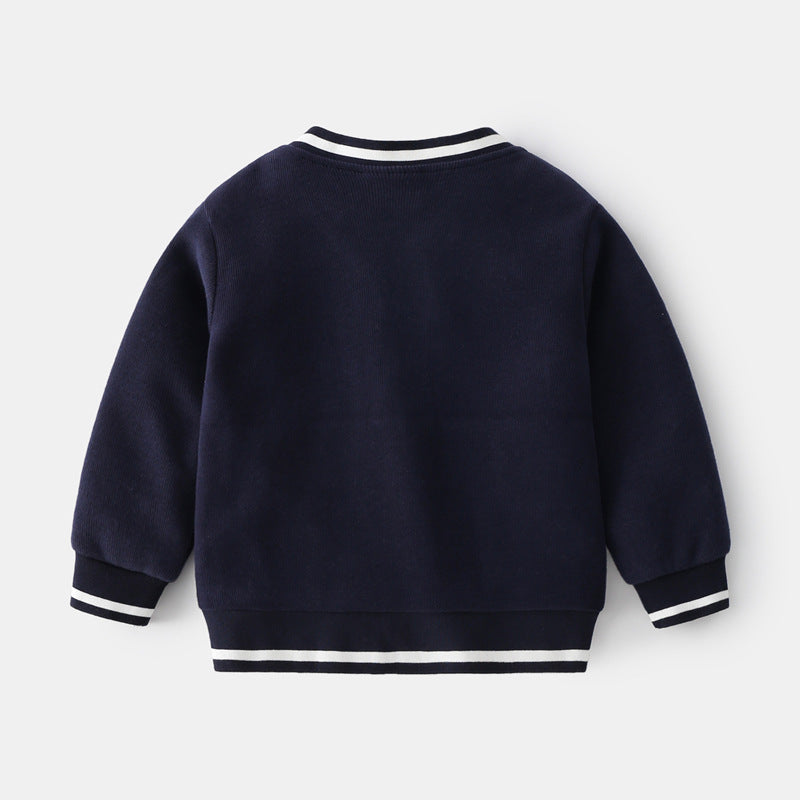 Boy's Button-up V-neck Knit Cardigan - ChoreGirl