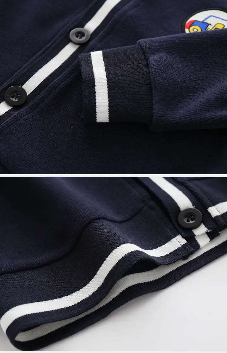 Boy's Button-up V-neck Knit Cardigan - ChoreGirl