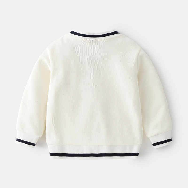Boy's Button-up V-neck Knit Cardigan - ChoreGirl