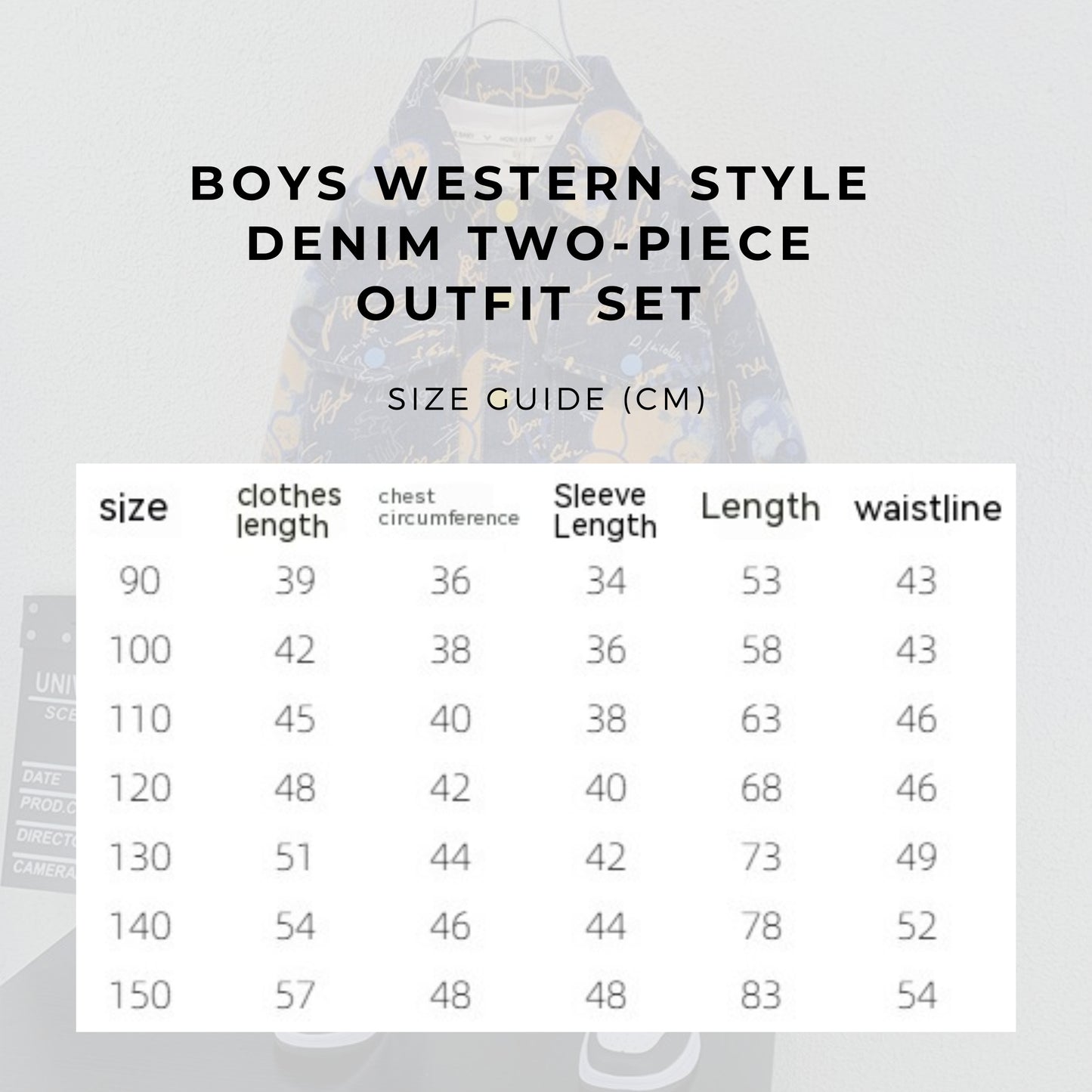 Boys Western Style Denim Two-piece Outfit Set - ChoreGirl