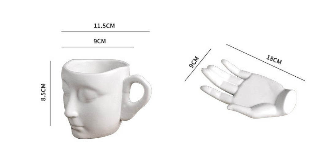 Creative Abstract Art Ceramic Cup with Plate - ChoreGirl