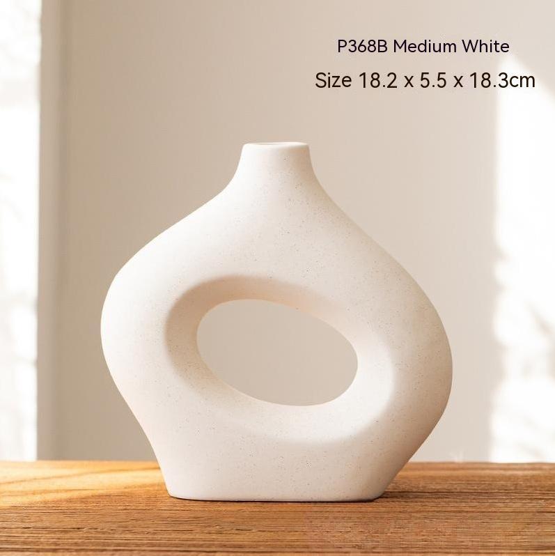 Decorative Circle Ceramic Vase - ChoreGirl