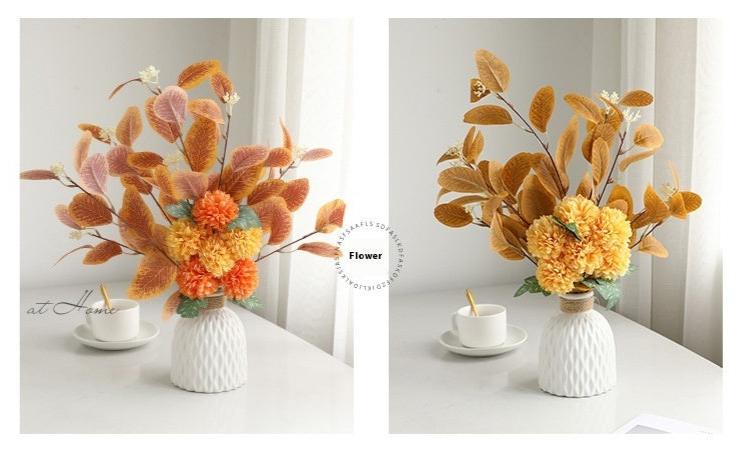 Essential Eucalyptus Leaves Chrysanthemum Multi-color Artificial Flower Bouquet - ChoreGirl