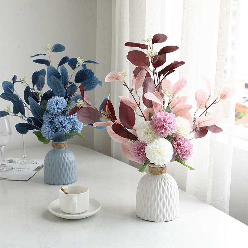 Essential Eucalyptus Leaves Chrysanthemum Multi-color Artificial Flower Bouquet - ChoreGirl