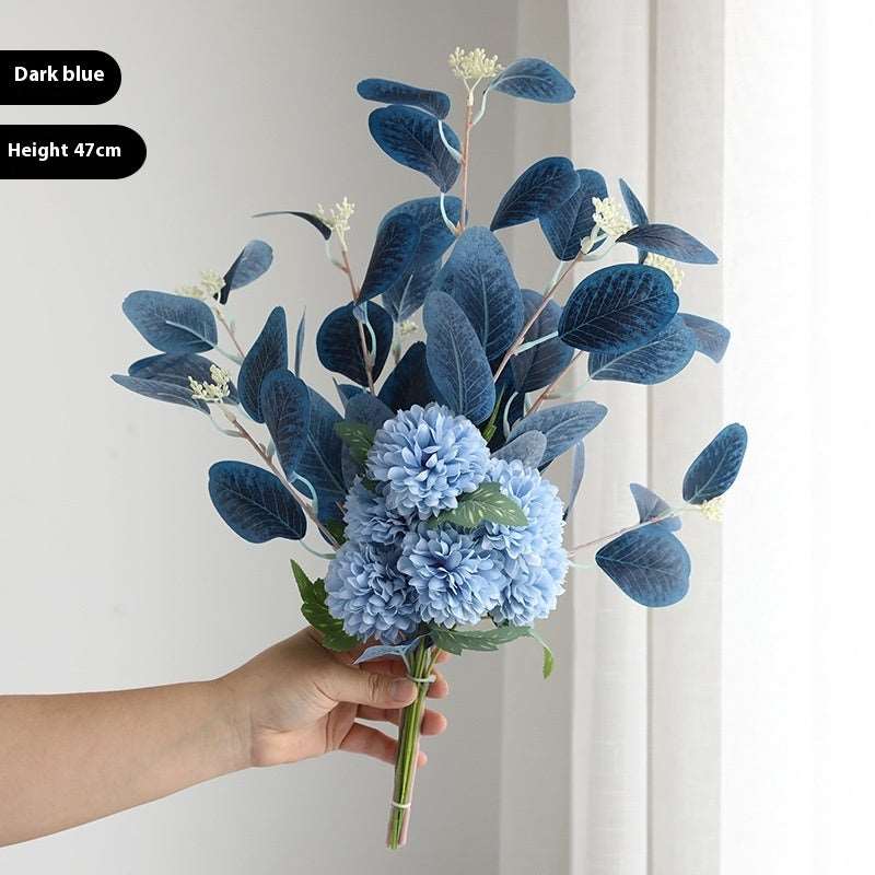 Essential Eucalyptus Leaves Chrysanthemum Multi-color Artificial Flower Bouquet - ChoreGirl