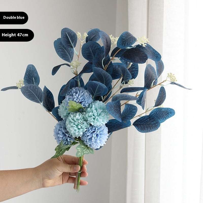 Essential Eucalyptus Leaves Chrysanthemum Multi-color Artificial Flower Bouquet - ChoreGirl