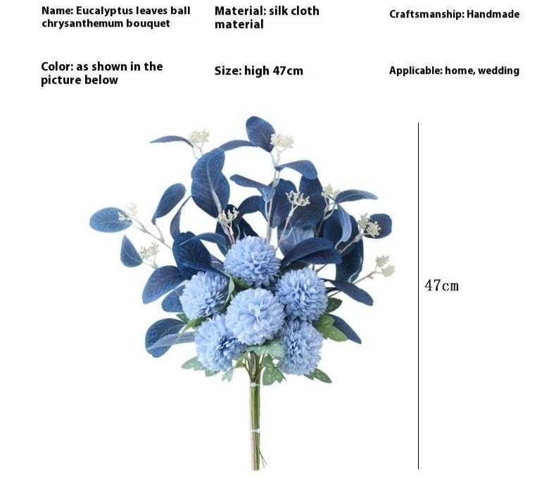 Essential Eucalyptus Leaves Chrysanthemum Multi-color Artificial Flower Bouquet - ChoreGirl