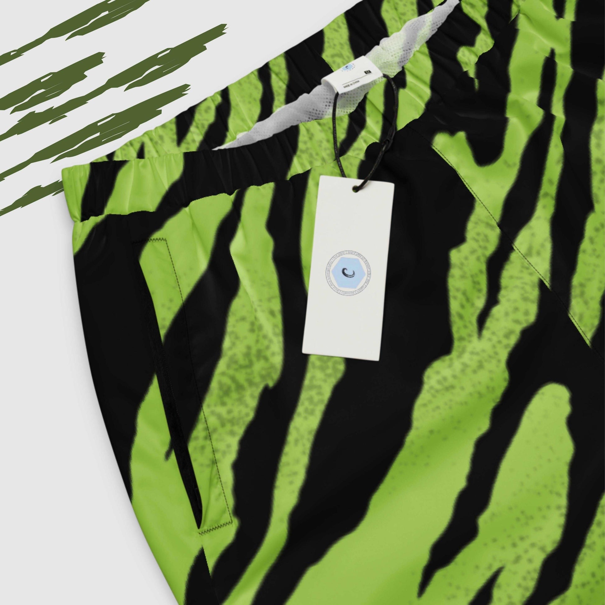 Custom Unisex Green Tiger Pattern Track Pants | PERSONALIZED - ChoreGirl