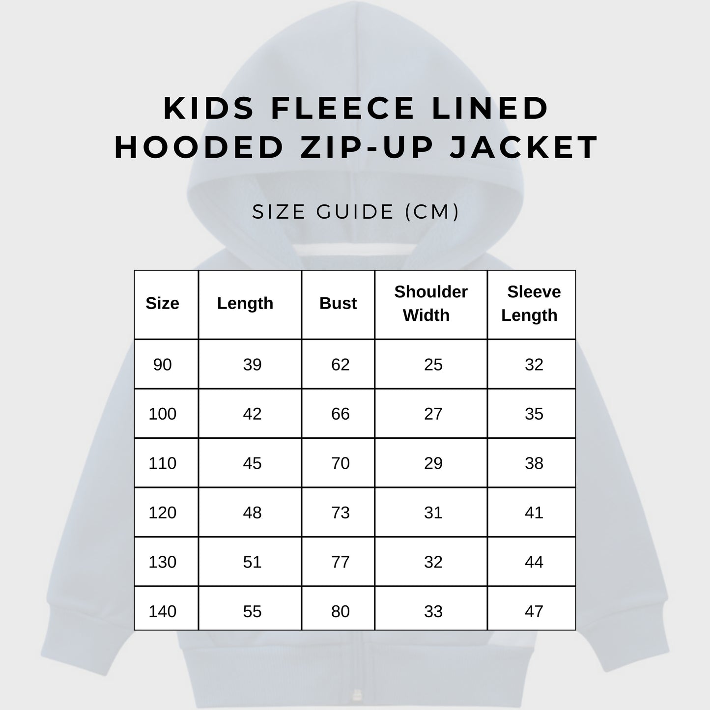 Kids Fleece Lined Hooded Zip-Up Jacket - ChoreGirl