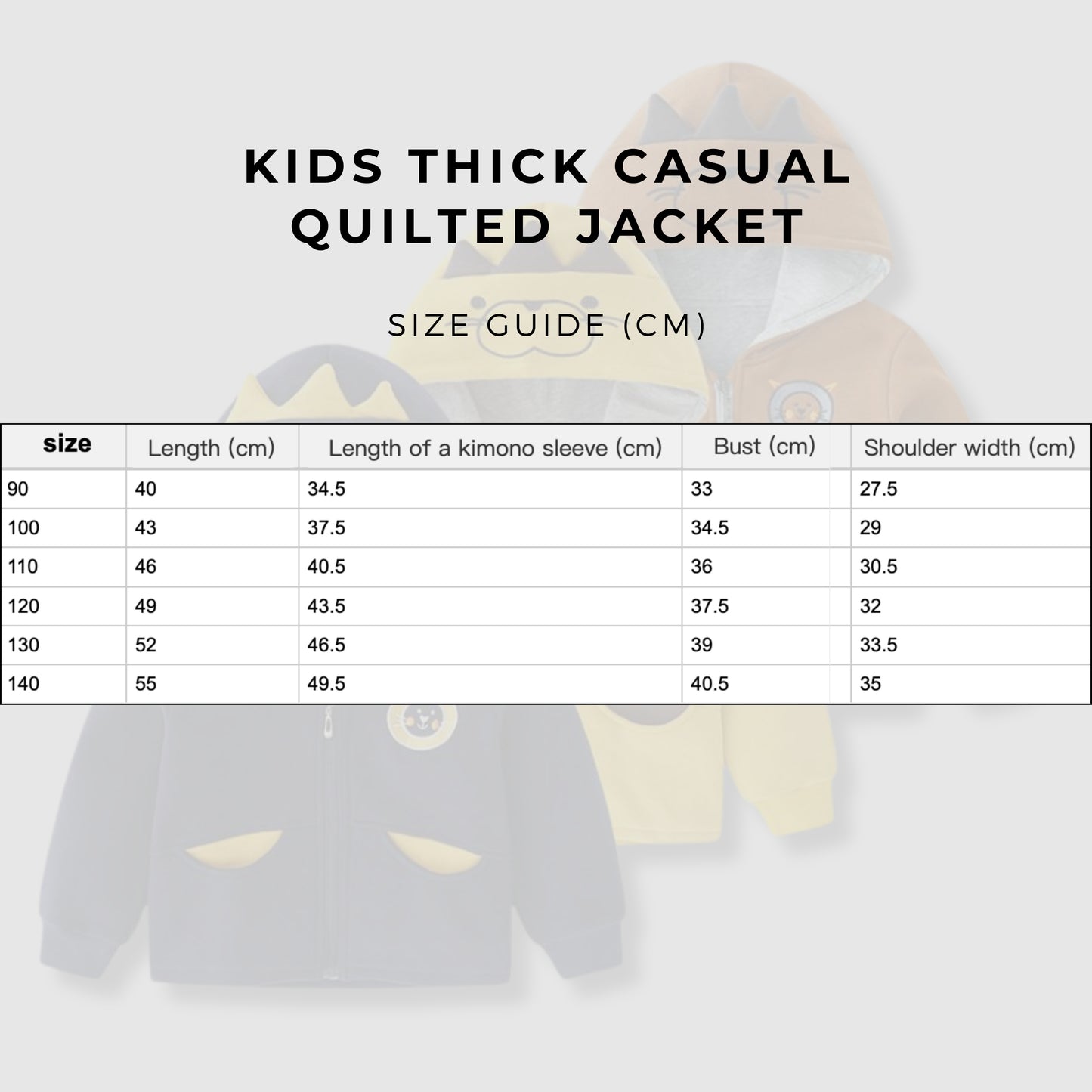 Kids Thick Casual Quilted Jacket - ChoreGirl