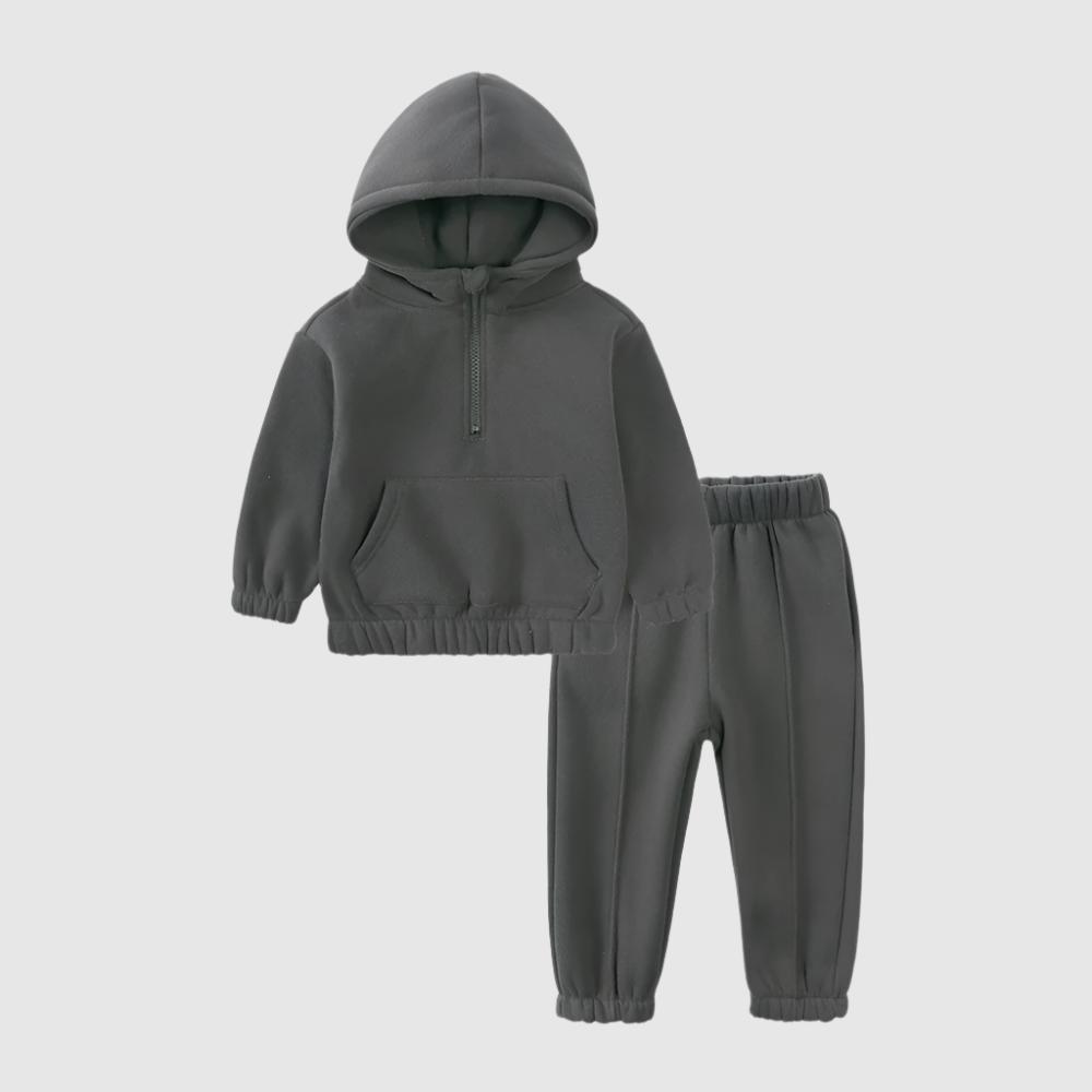 Kids Casual Warm Hoodie and Sweatpants Two Piece Outfit Set - ChoreGirl