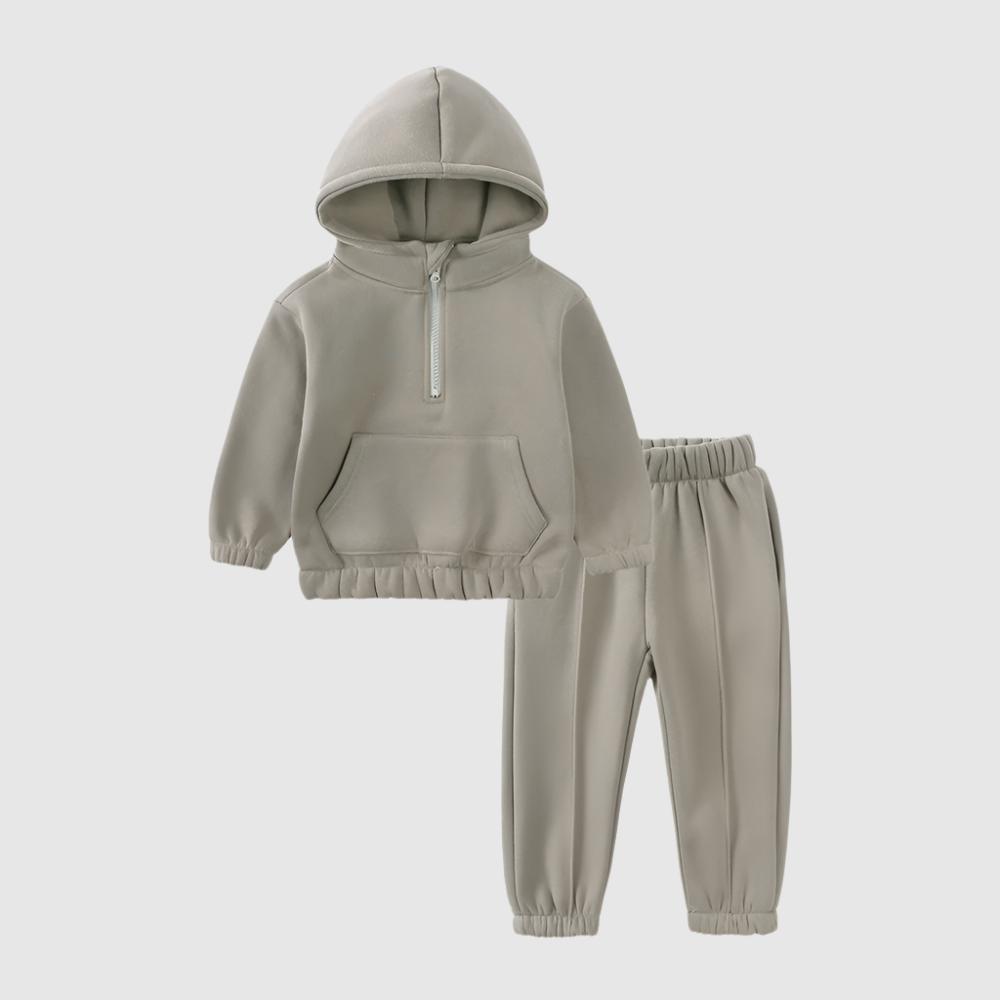 Kids Casual Warm Hoodie and Sweatpants Two Piece Outfit Set - ChoreGirl