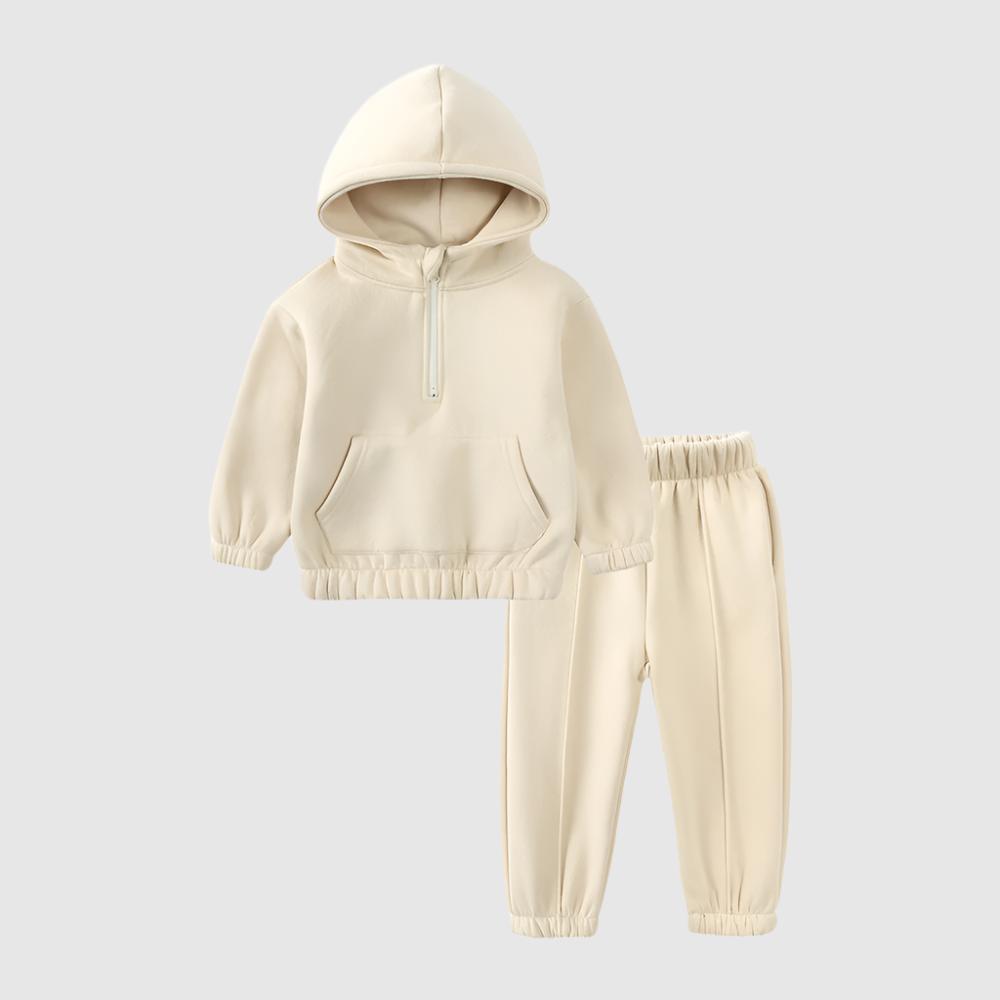 Kids Casual Warm Hoodie and Sweatpants Two Piece Outfit Set - ChoreGirl