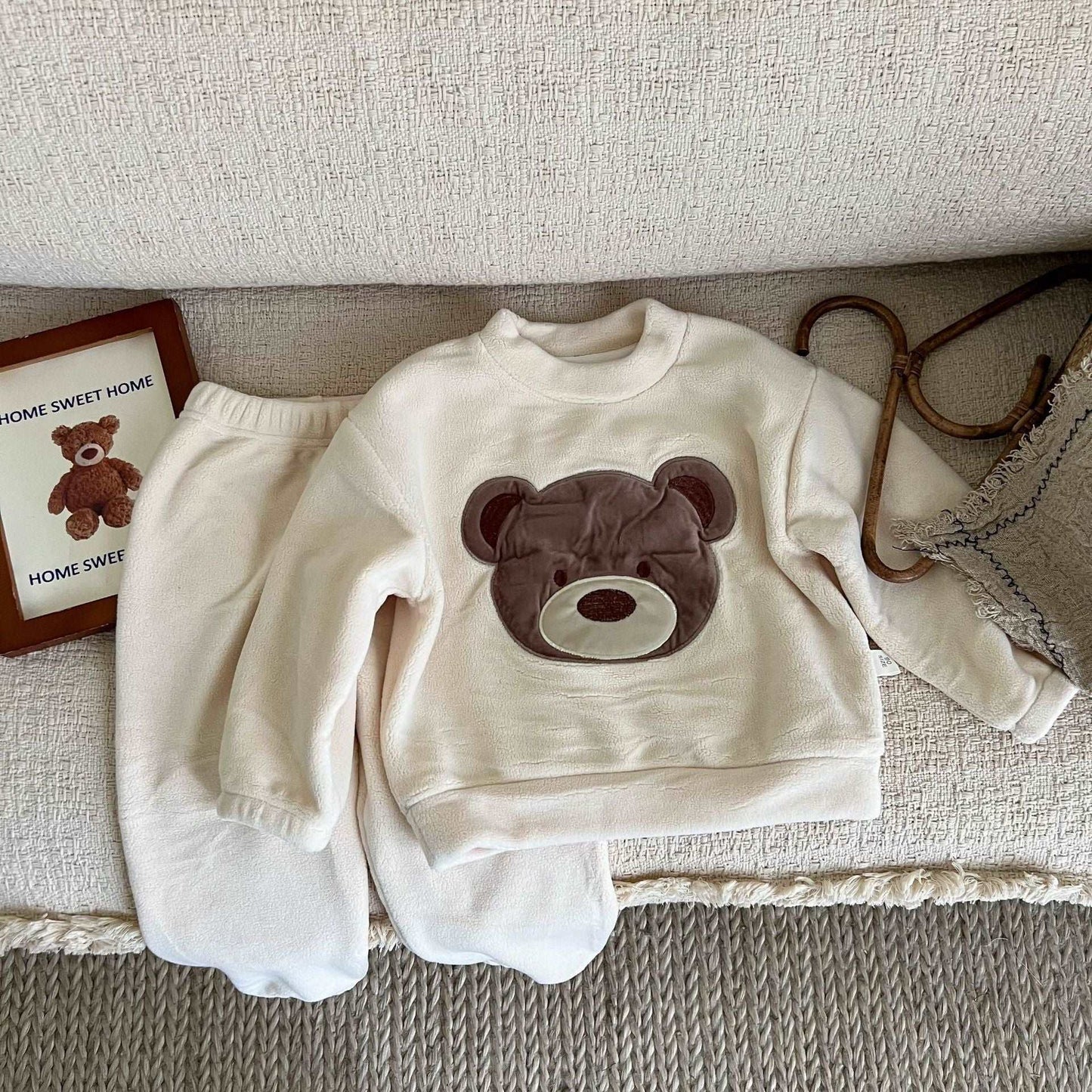 Kids Cute Teddy Warm Loungewear Outfit Set - ChoreGirl