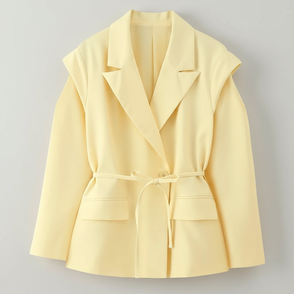 Light yellow blazer on a white background