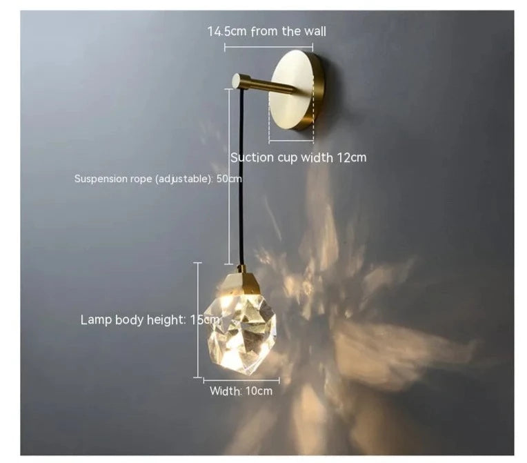 Luxury Crystal Modern Copper Wall Lamp - ChoreGirl