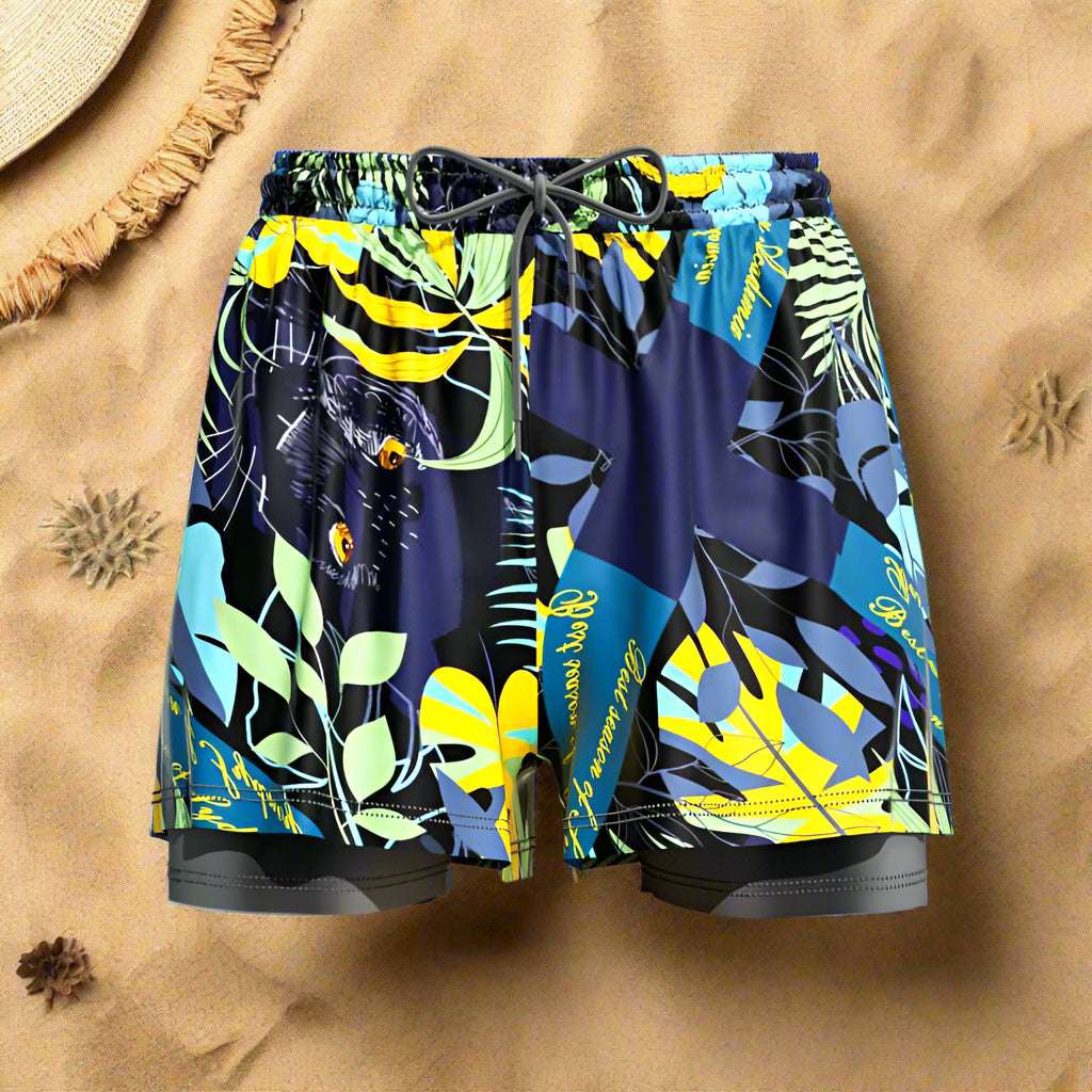 Men's 2-in-1 Breathable Loose Quick Drying Swimming Shorts - ChoreGirl