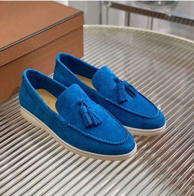 Men's Casual And Lightweight Suede Tassel Slip-On Loafers - ChoreGirl