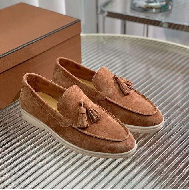 Men's Casual And Lightweight Suede Tassel Slip-On Loafers - ChoreGirl
