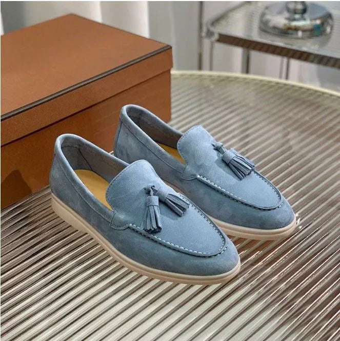 Men's Casual And Lightweight Suede Tassel Slip-On Loafers - ChoreGirl