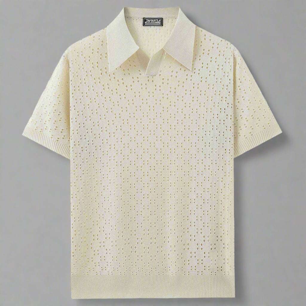 Men's Casual Dovetail Collar Tencel Polo Shirt - ChoreGirl