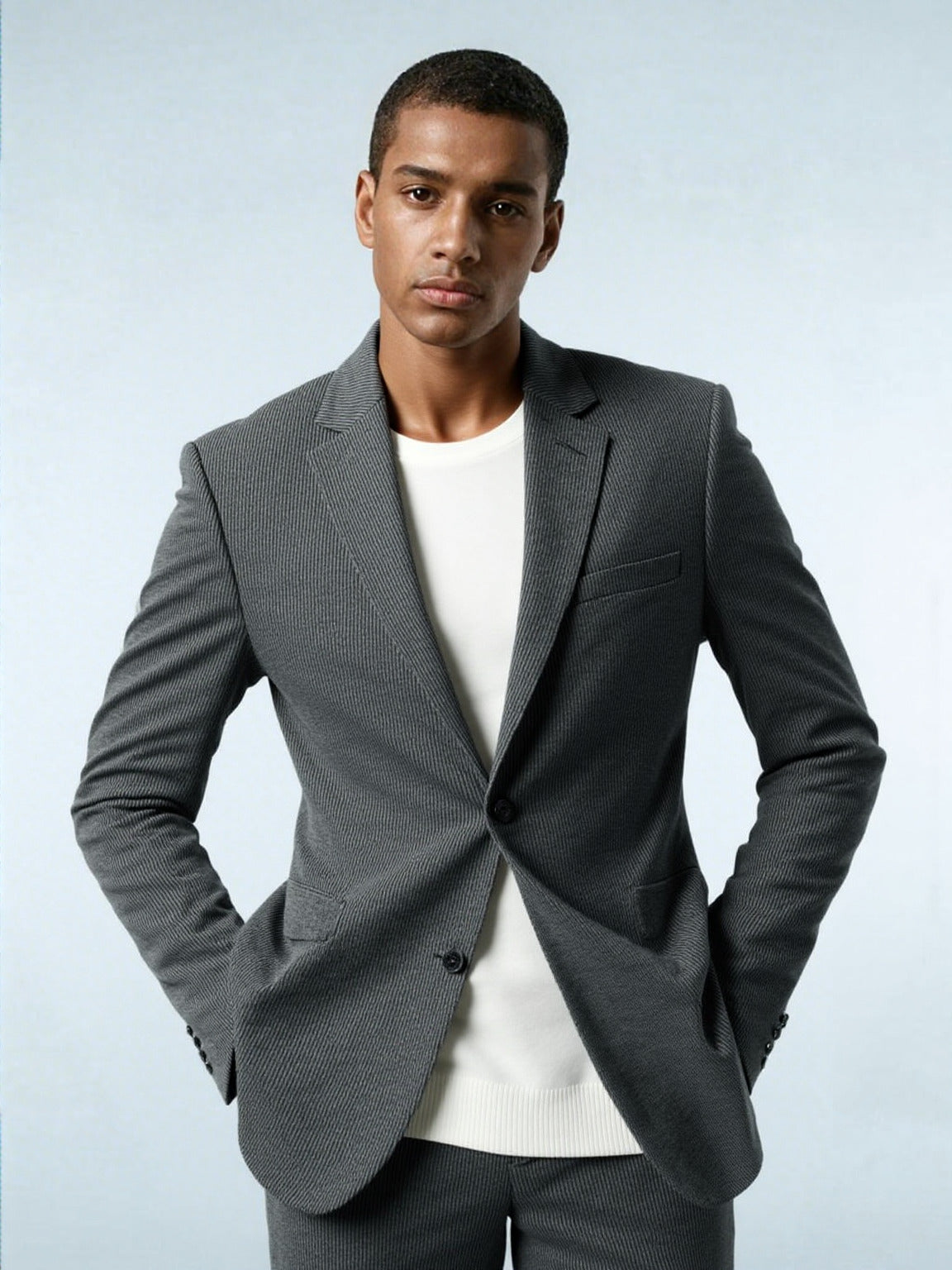 Men's Corduroy Thick Bold Stripes Suit Jacket - ChoreGirl