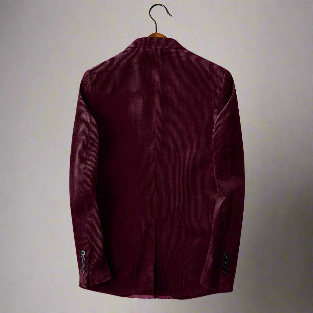 Men's Corduroy Thick Bold Stripes Suit Jacket - ChoreGirl