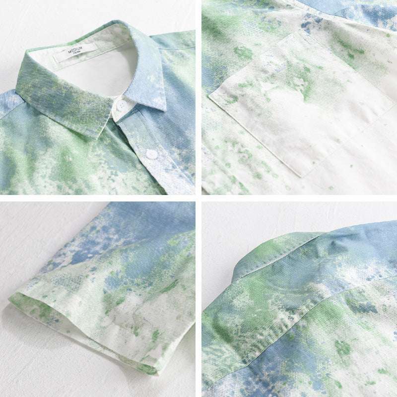 Men's Dyed Short Sleeved Pure Cotton Shirt - ChoreGirl