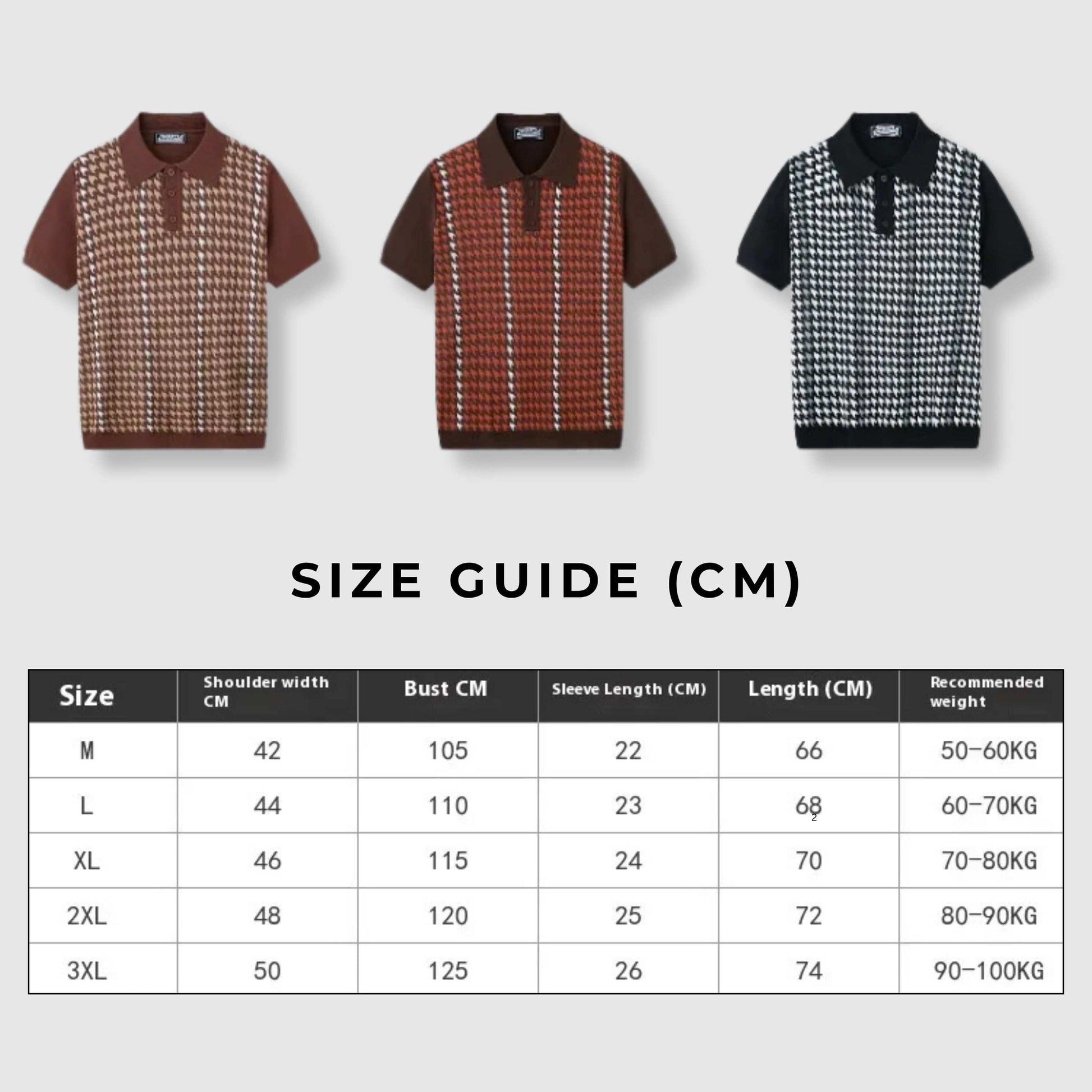 Men's Houndstooth Jacquard High-end Tencel Knitwear Polo Shirt - ChoreGirl