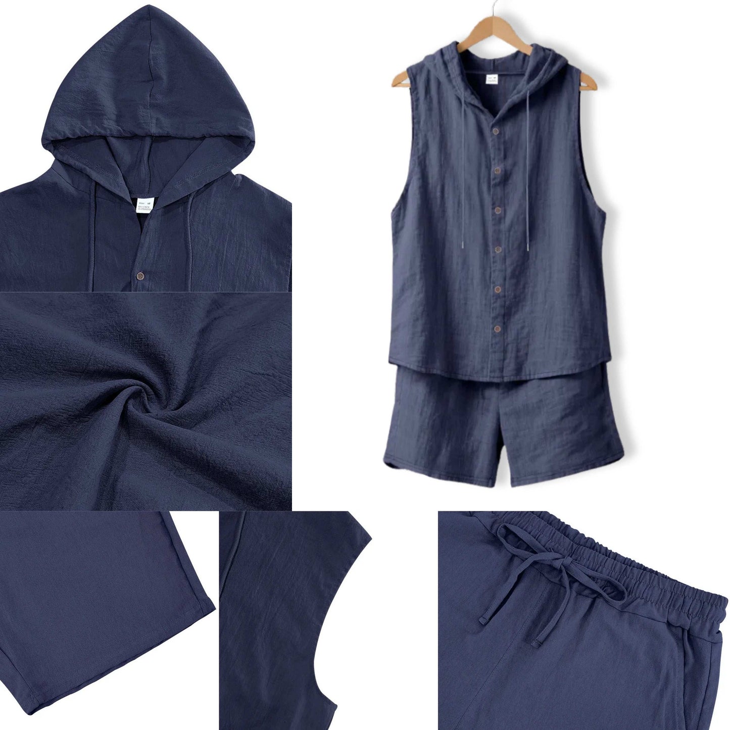 Men's Sleeveless Shirt and Shorts Summer Outfit Set - ChoreGirl