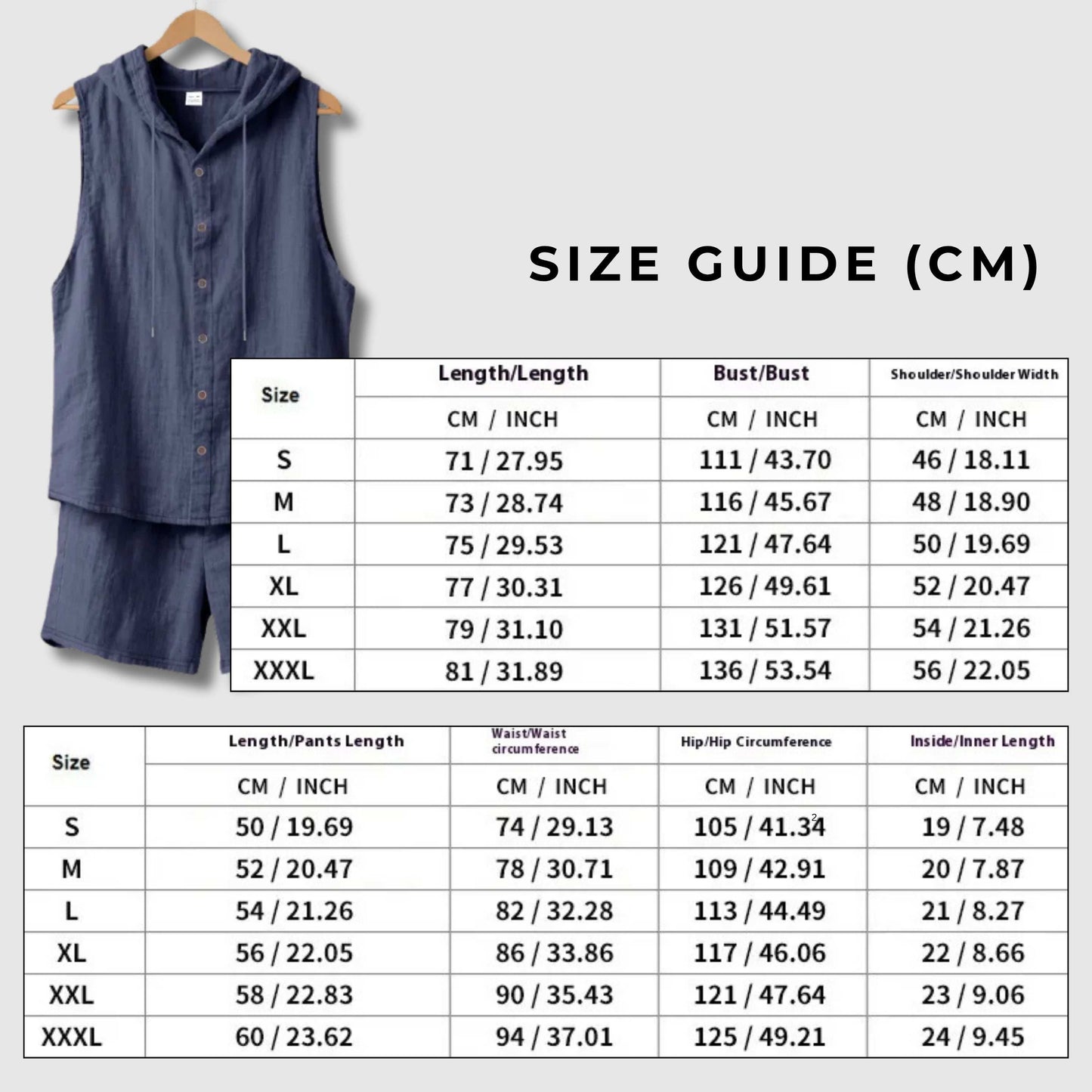 Men's Sleeveless Shirt and Shorts Summer Outfit Set - ChoreGirl