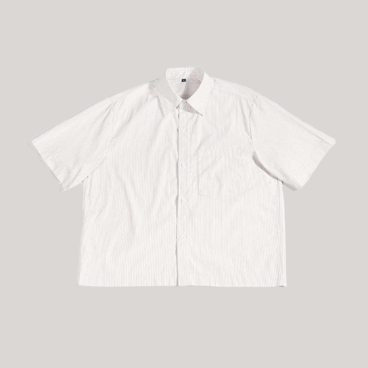 Men's Striped Loose Fit Short Sleeve Short Cut Shirt - ChoreGirl