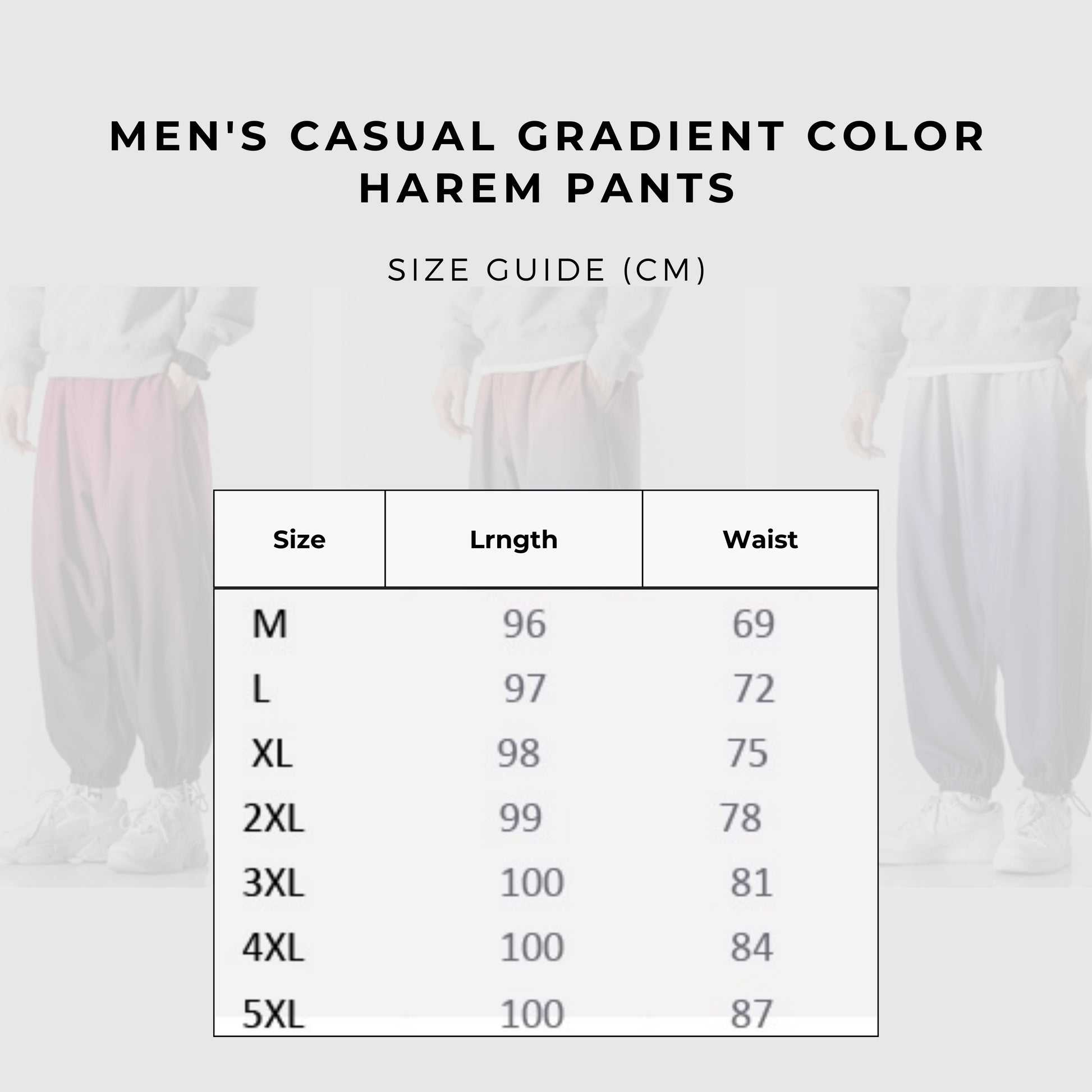 Men's Casual Gradient Color Harem Pants - ChoreGirl