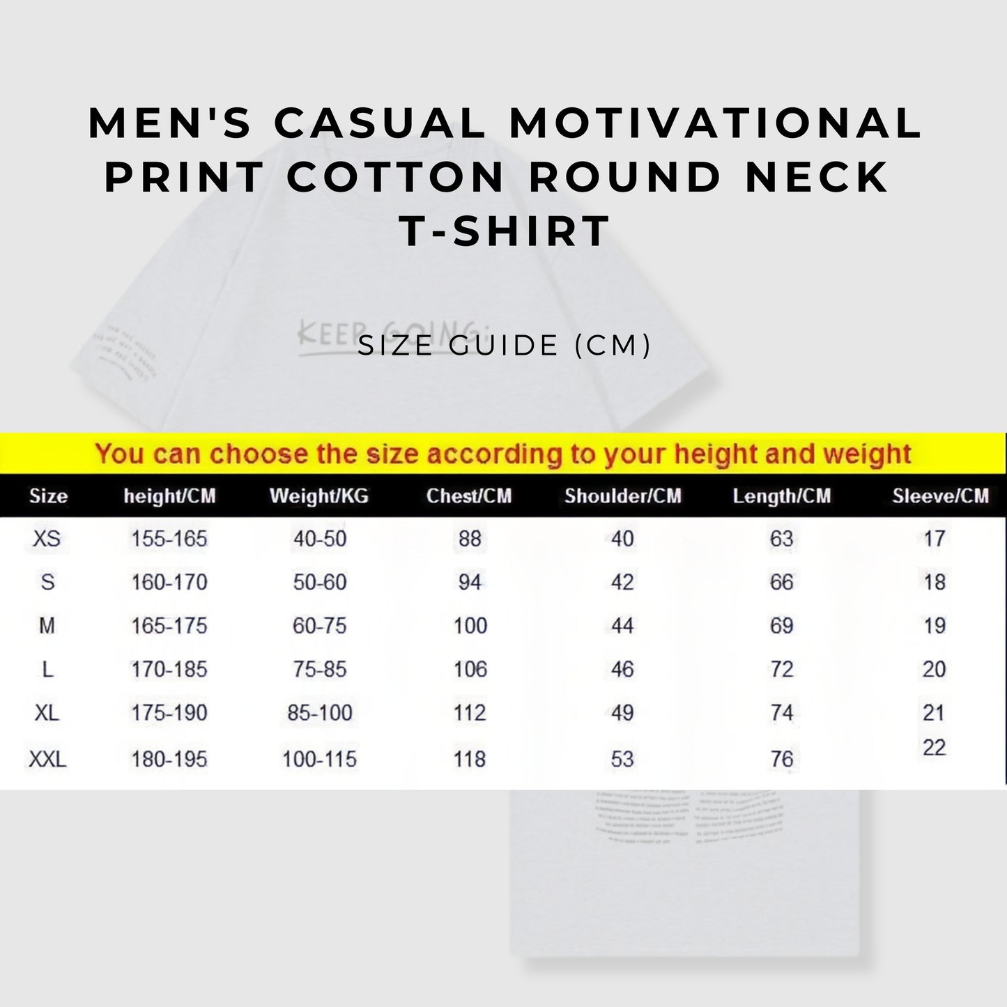 Men's Casual Motivational Print 100% Cotton Round Neck T-shirt - ChoreGirl