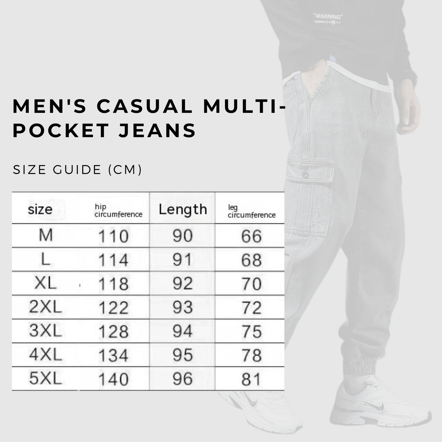 Men's Casual Multi-pocket Jeans - ChoreGirl