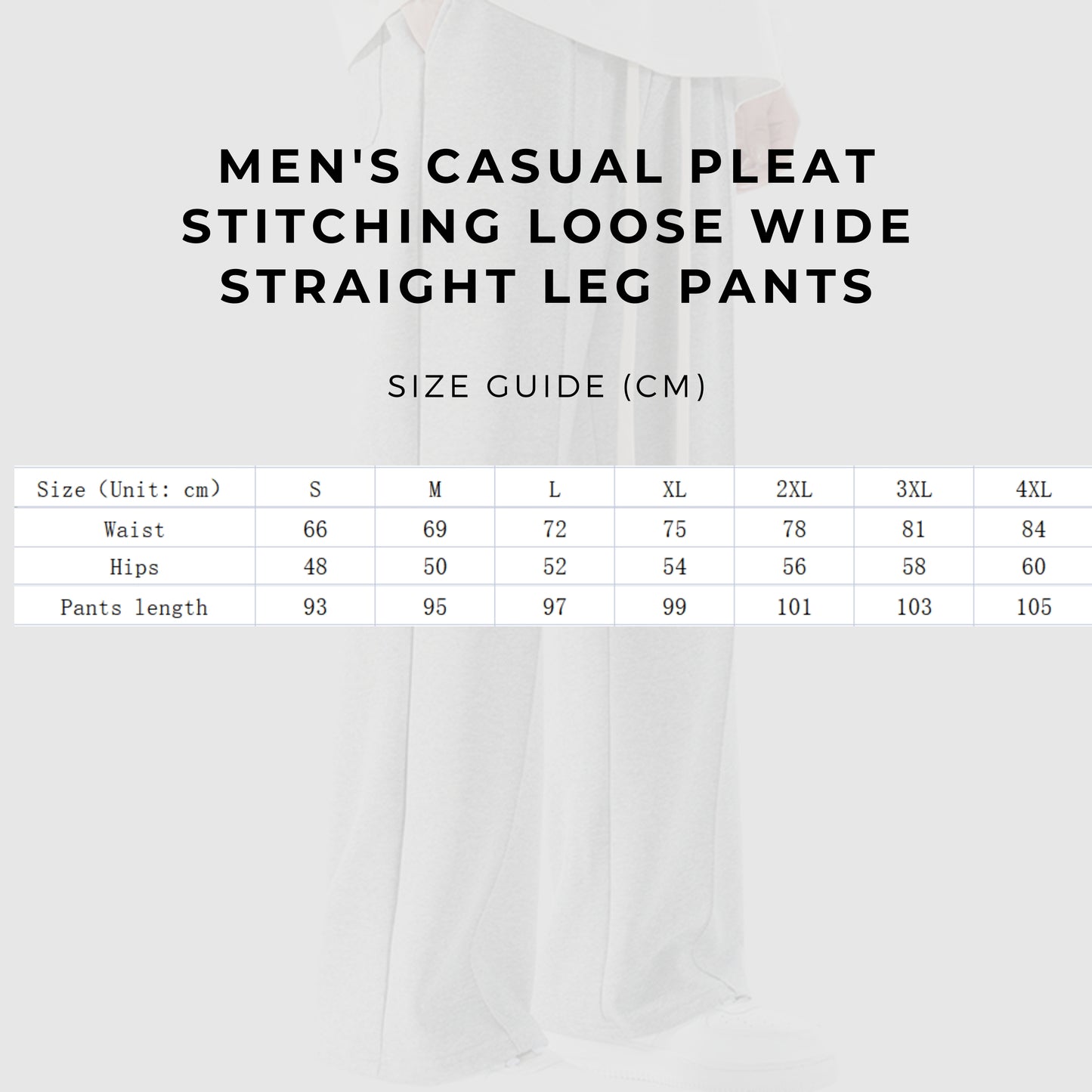 Men's Casual Pleat Stitching Loose Wide Straight Leg Pants - ChoreGirl