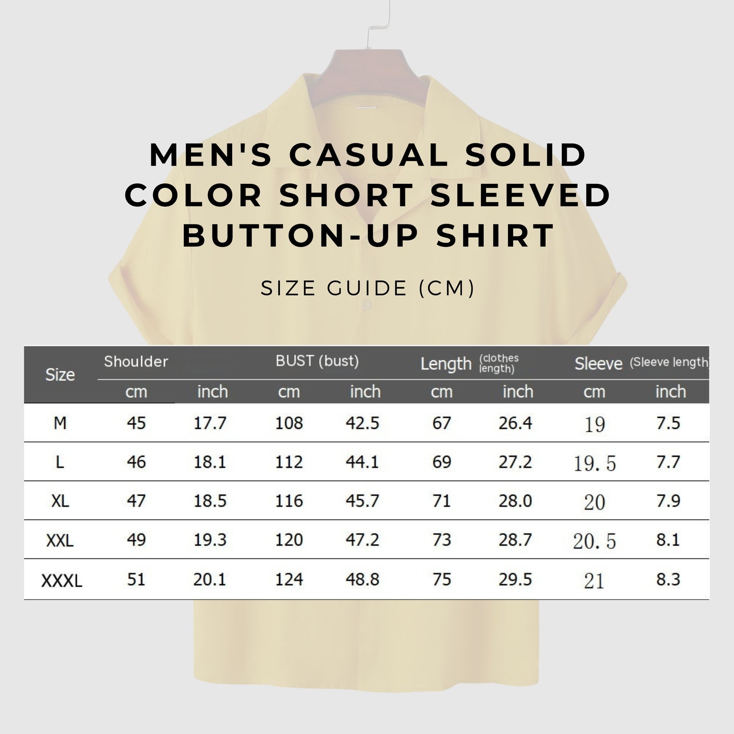 Men's Casual Solid Color Short Sleeved Button-up Shirt - ChoreGirl