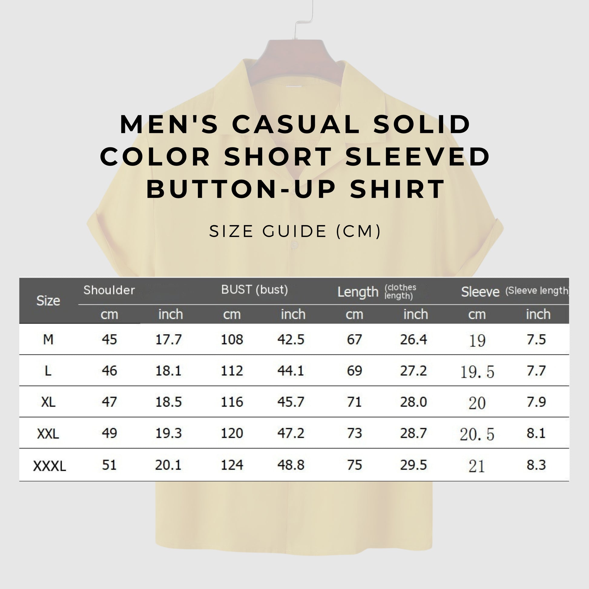 Men's Casual Solid Color Short Sleeved Button-up Shirt - ChoreGirl