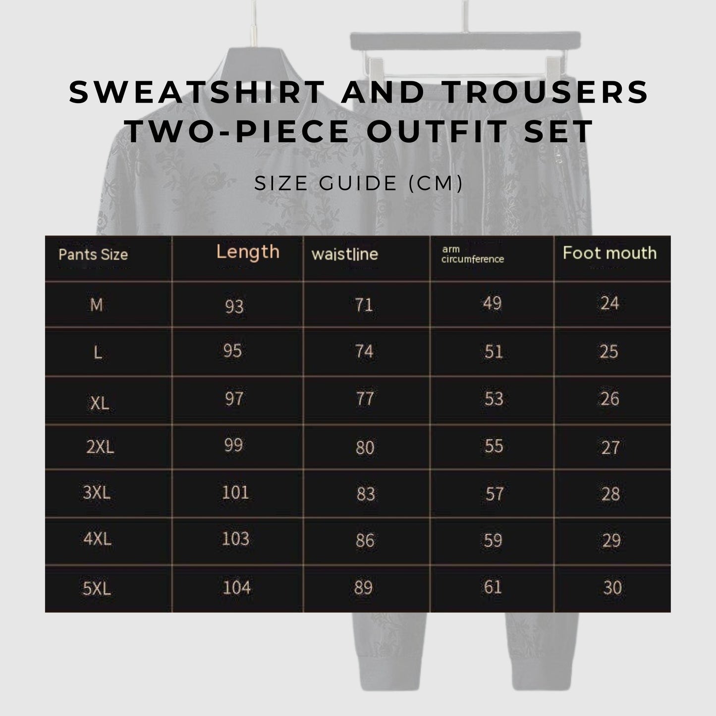 Men's Elegant Jacquard Round Neck Long-sleeved Sweatshirt and Trousers Two-piece Outfit Set - ChoreGirl