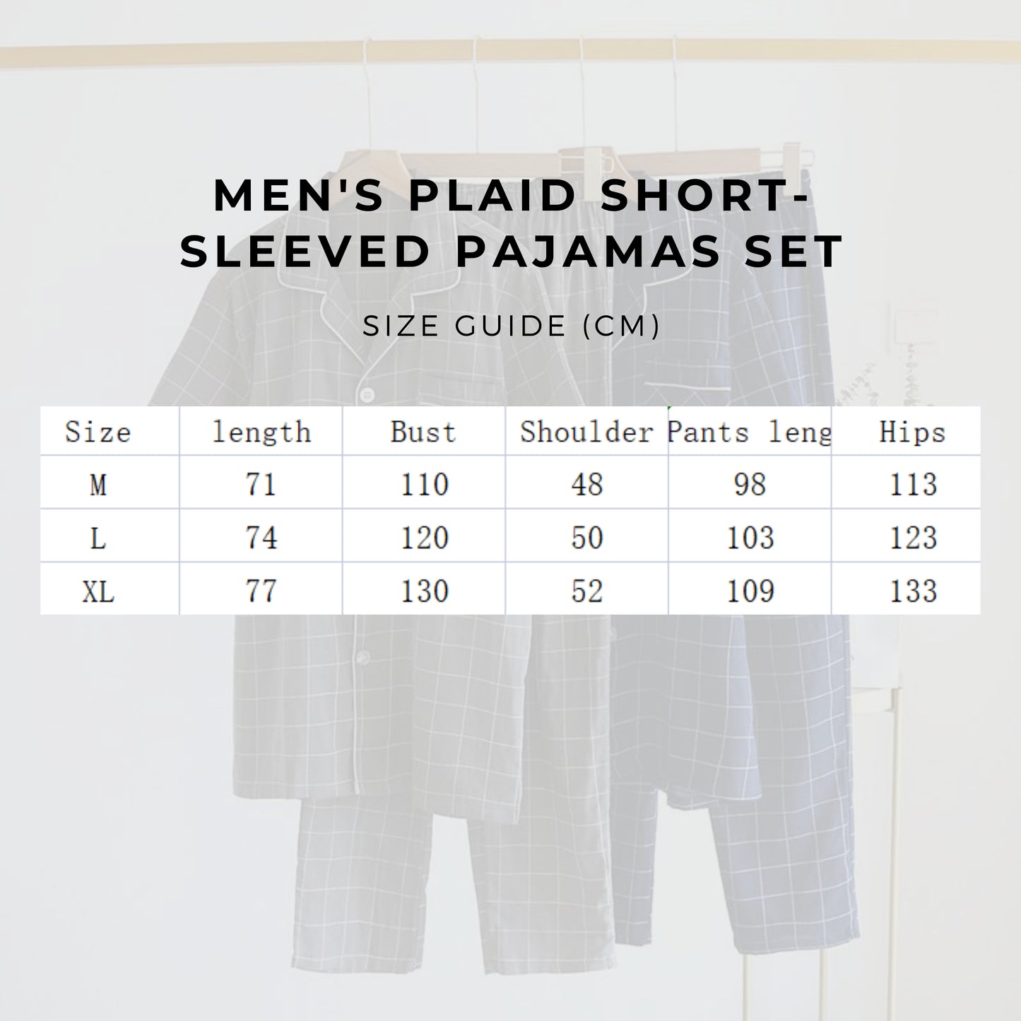 Men's Plaid Short-sleeved Pajamas Set - ChoreGirl