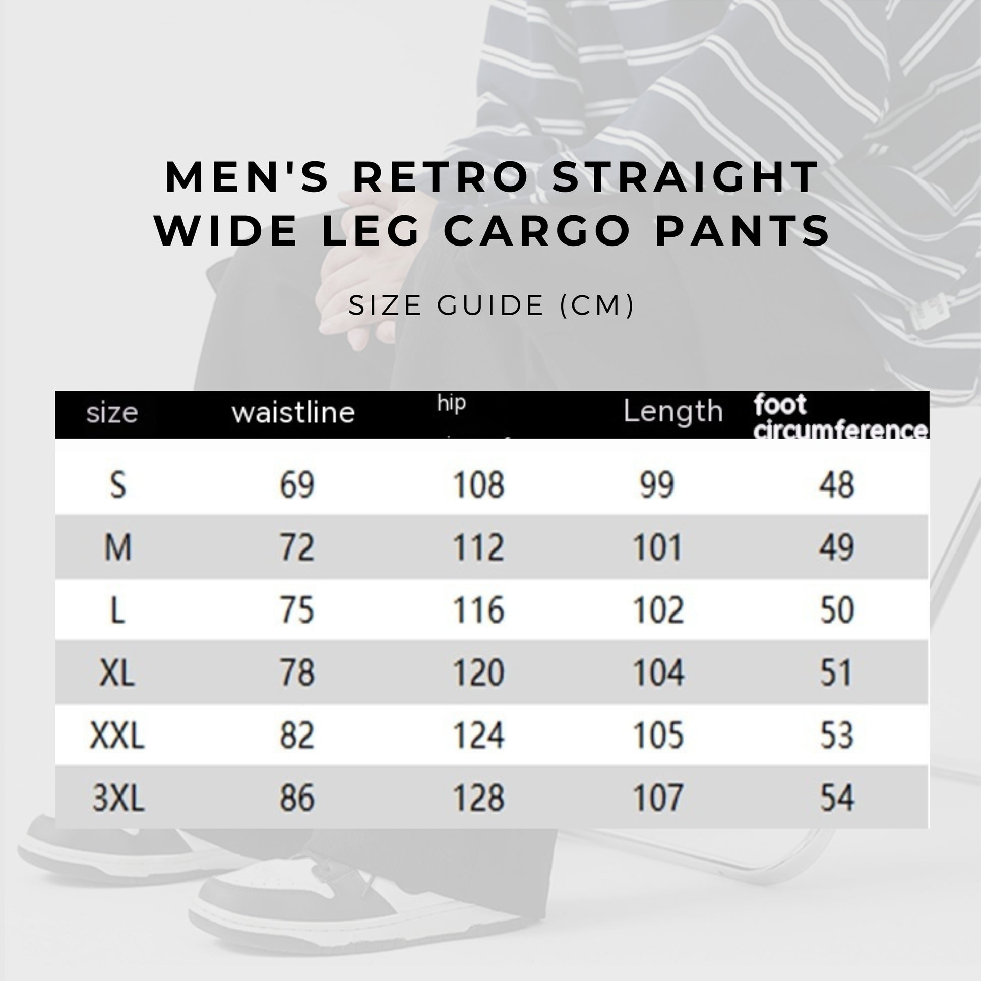 Men's Retro Straight Wide Leg Cargo Pants - ChoreGirl