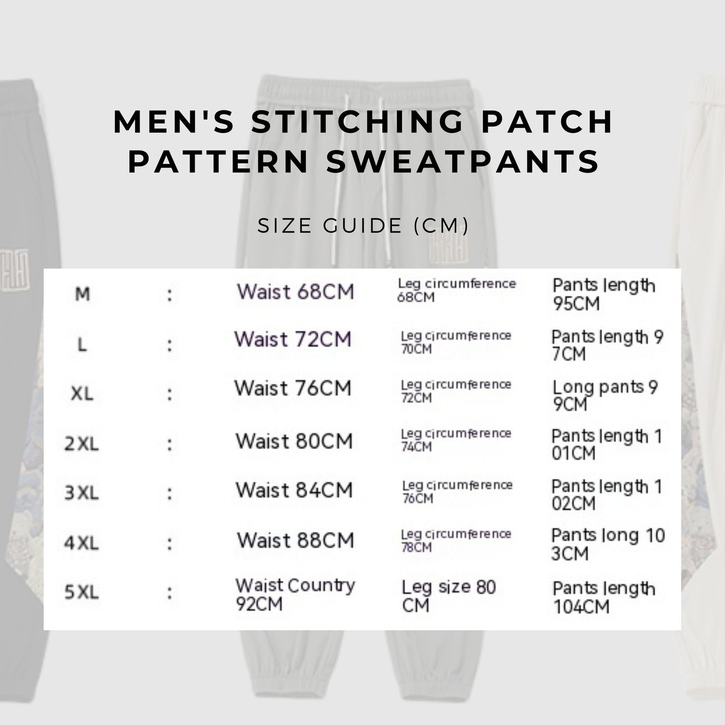 Men's Stitching Patch Pattern Sweatpants - ChoreGirl