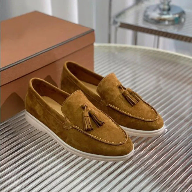 Men's Casual And Lightweight Suede Tassel Slip-On Loafers - ChoreGirl
